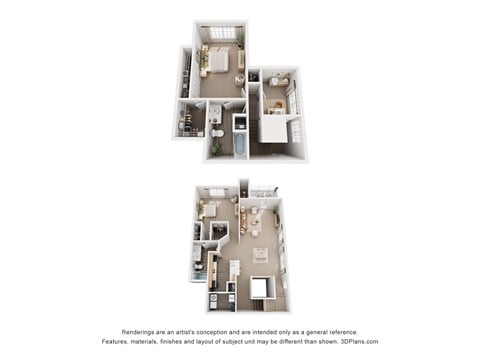 Floor plan for 3 beds, 2 baths, 1671 sqft